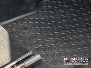 Alfa Romeo Giulia Floor Mat Set - All Weather Rubber Front/ Rear 4 Piece Set - Deluxe - RWD Model